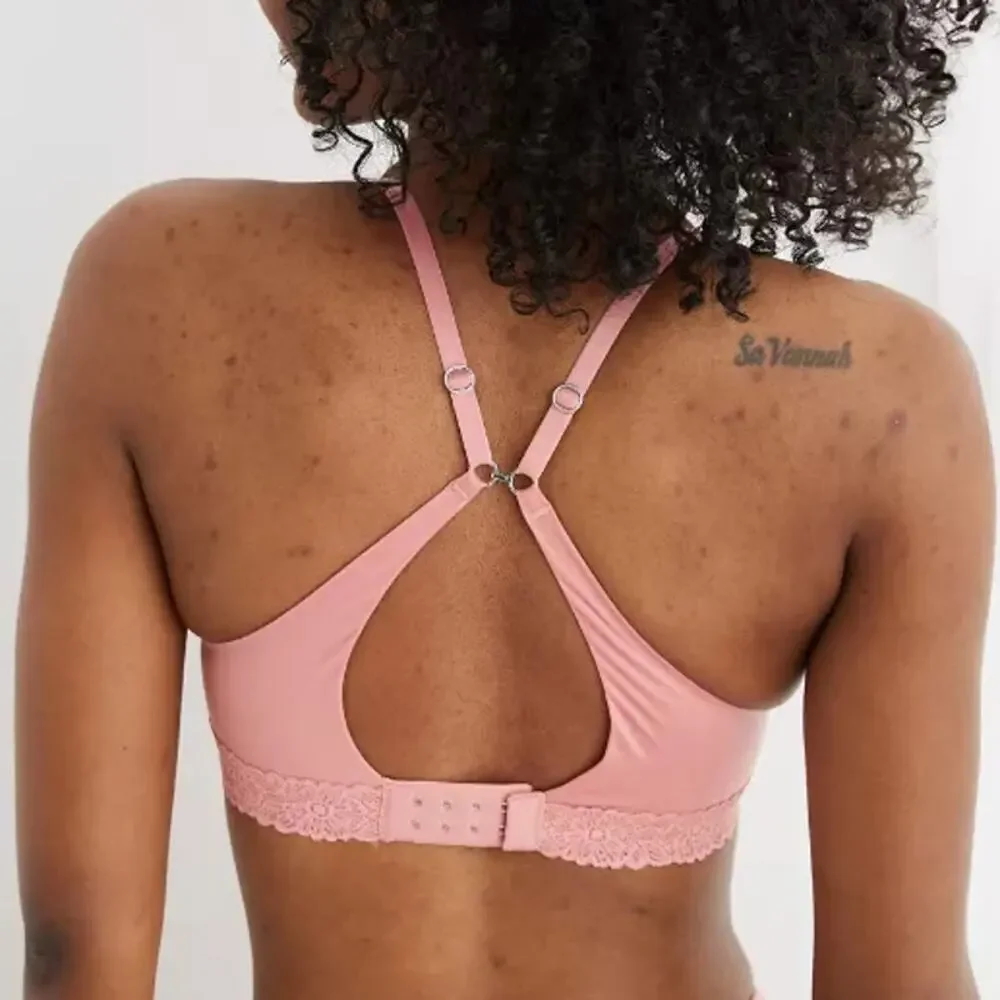 NWT AERIE Sunnie‎ Full Coverage Lightly Lined Blossom Lace Bra Marled Pale Pink